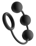 Tom of Finland Silicone Cock Ring With 3 Weighted Balls Luxe Ember Essentials
