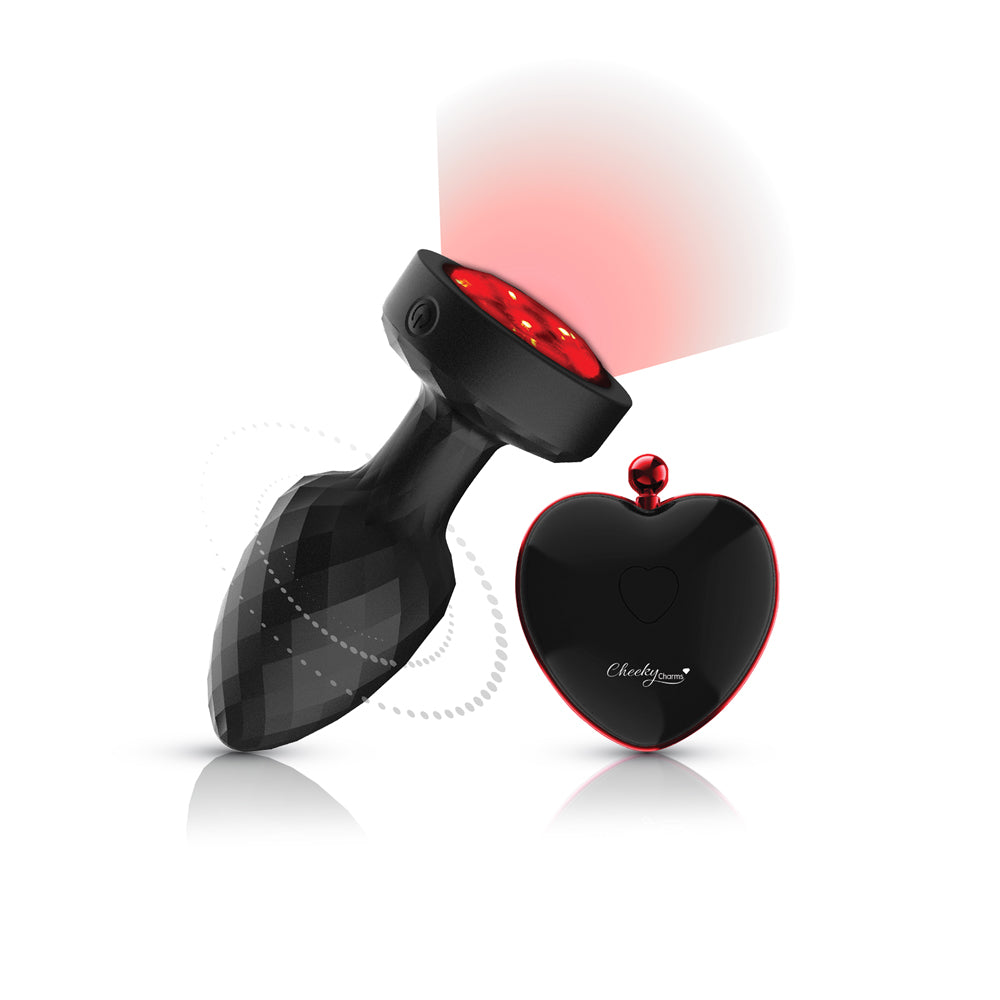 "Twila Twirling Smoke Gem Light Up Vibrating Plug With Blk Heart Remote VB-CC9160"