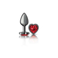 Deep Red Heart Gem Gunmetal Metal Plug - Sm Luxe Ember Essentials