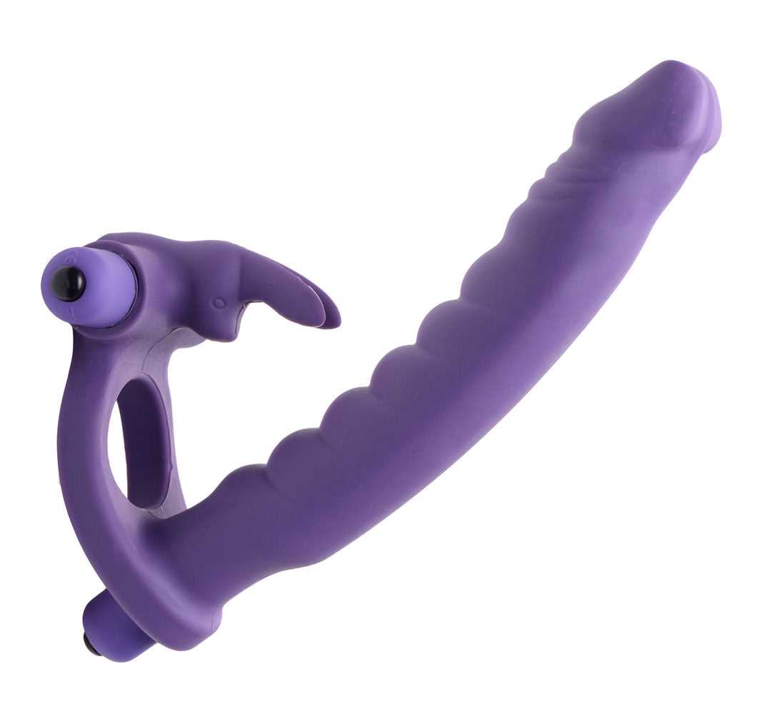Double Delight Dual Insertion Vibrating Rabbit Cock Ring Luxe Ember Essentials