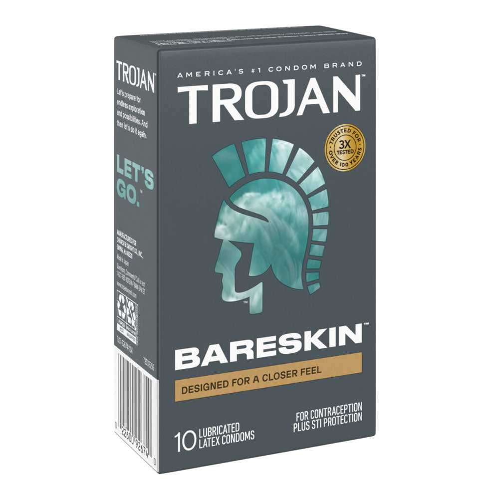 Trojan Sensitivity Bareskin Lubricated Condoms - 10 Pack Luxe Ember Essentials