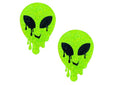 "Super Sparkle Lemon Lime Blacklight Glitter Melty Alien Nipple Cover Pasties NN-BLA-MAL"