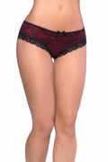 Cage Back Lace Panty - 3x4x - Black/red Luxe Ember Essentials