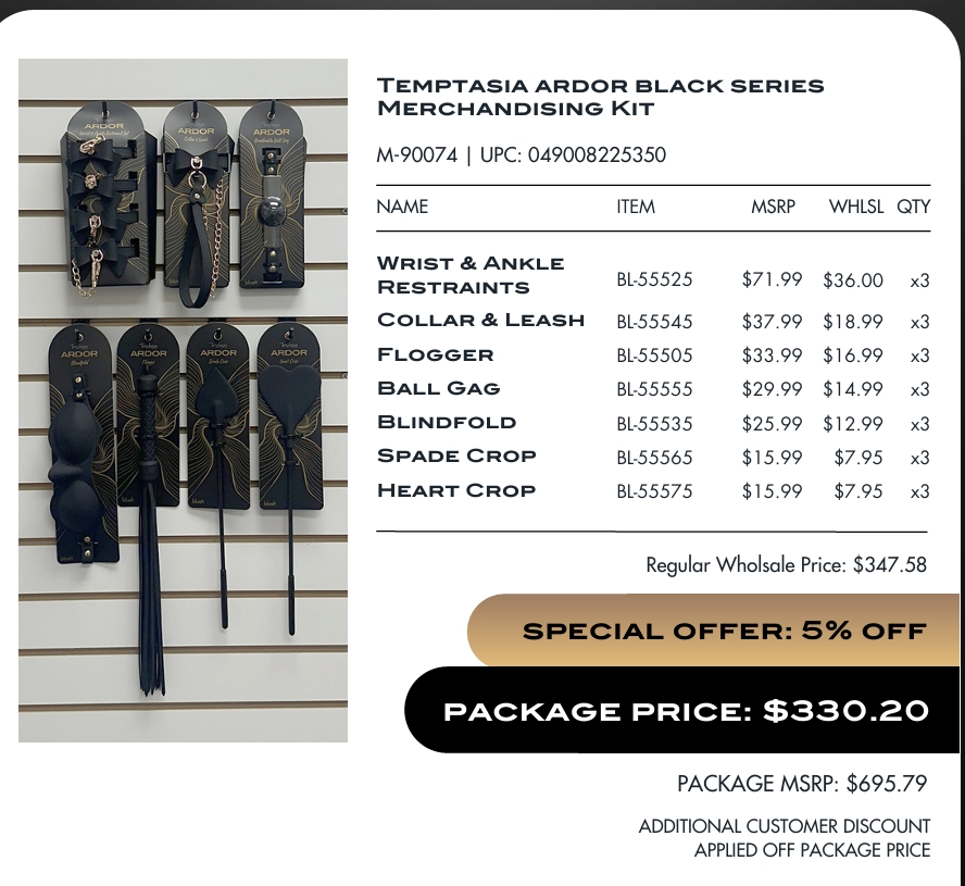 "Temptasia Ardor Black Series Merchandising Kit M-90074"