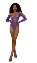 Rhinestone Off Shoulder Bodystocking - Os - Ultra Violet Luxe Ember Essentials