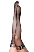 Sam - Fishnet Thigh High - Size C - Black Luxe Ember Essentials