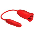 Magic Kiss Kissing Clitoral Stimulator With Thrusting Vibrator - Red Luxe Ember Essentials