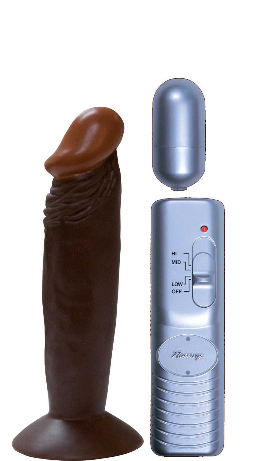 Afro American Whoppers 6 Inch Vibrating Dong With Bullet - Brown Luxe Ember Essentials