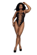 Easy Teddy With Fishnet Peek a Boo - Black - Q