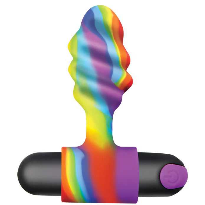Vibrating Rainbow Butt Plug Luxe Ember Essentials