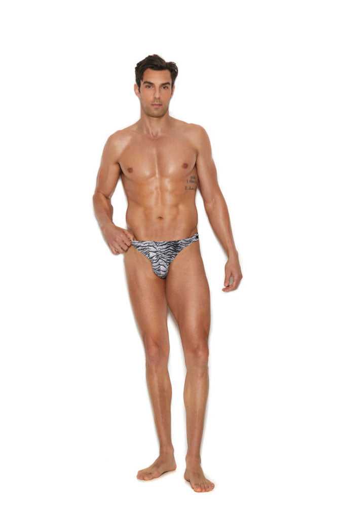 Men's Snap Closure Thong - Large/xlarge - Zebra Luxe Ember Essentials
