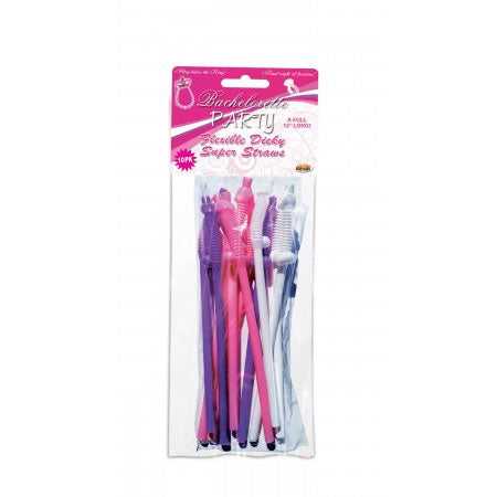 Bachelorette Party Jumbo Flexy Pecker Straws 10 Pack Luxe Ember Essentials