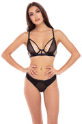 New in Town 2 Pc. Bra Set - M/l - Black Luxe Ember Essentials