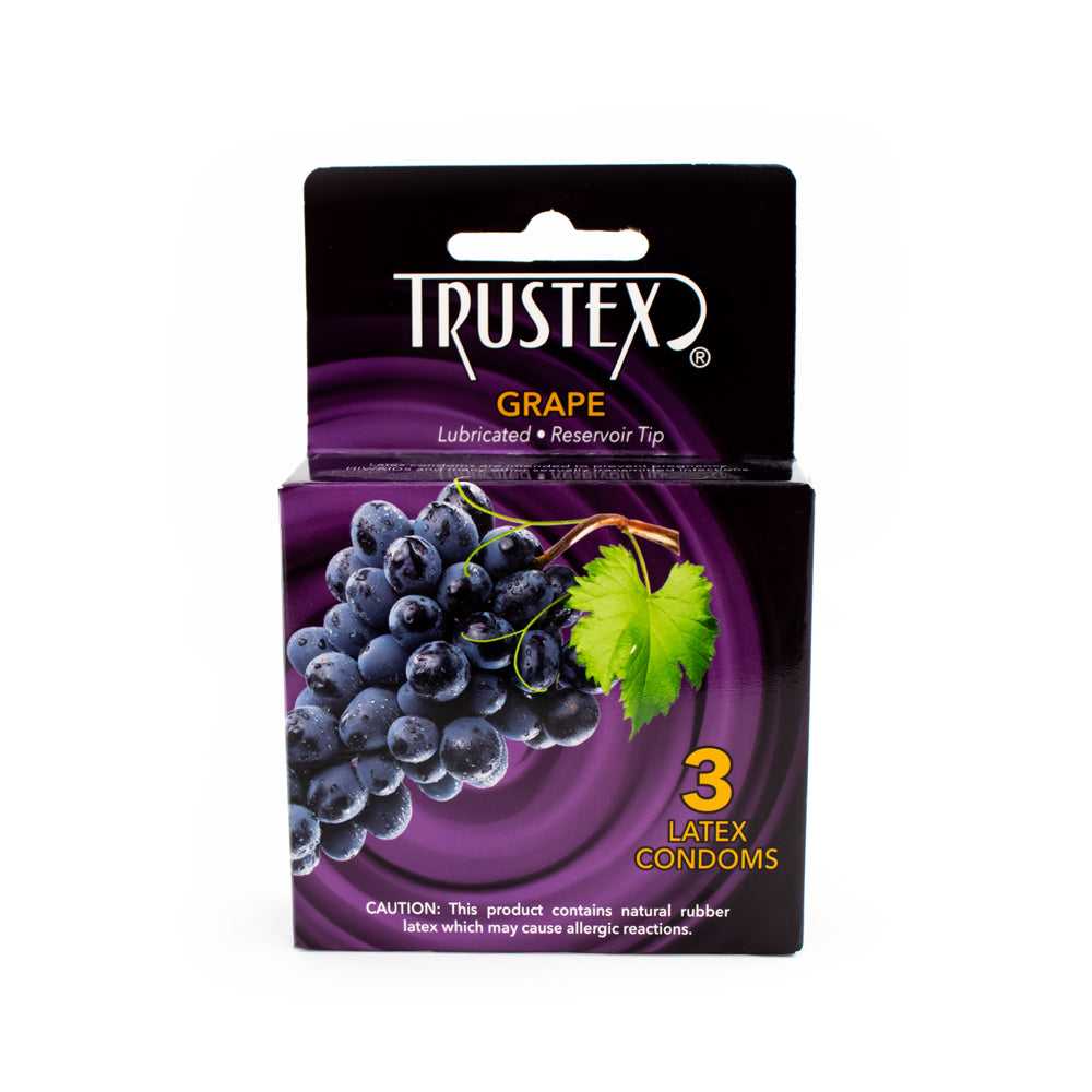 Trustex Flavored Lubricated Condoms 3 Pack Grape Luxe Ember Essentials