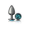 Teal Round Gem Gunmetal Metal Plug - Lg Luxe Ember Essentials