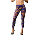 Full Design Mesh Crotchless Leggings - One Size - Violet Luxe Ember Essentials