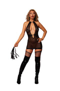 Fetish Garter Slip and Flogger Dmnd - One Size - Black Luxe Ember Essentials