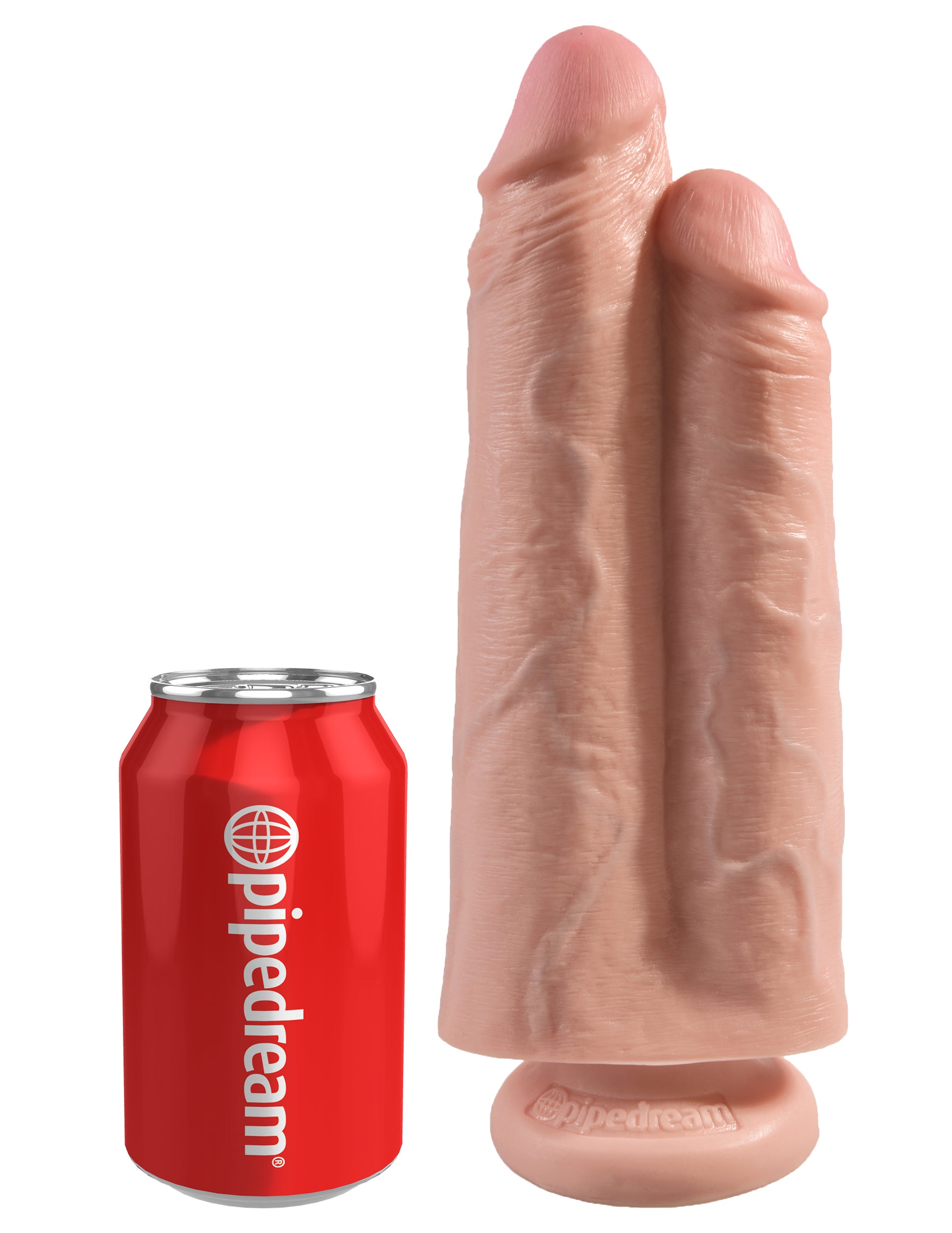 King Cock 9 Inch Two Cocks One Hole - Flesh