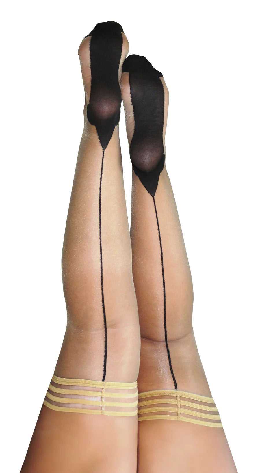 Ruby - Cuban Heel Thigh High - Size D - Nude Luxe Ember Essentials