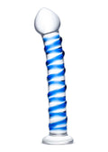 Blue Spiral Glass Dildo Luxe Ember Essentials