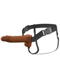 Fantasy X-Tensions Elite 8" Vibrating Hollow Silicone Strap-on - Brown Luxe Ember Essentials