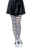 "Nylon Striped Tights Black White Os LA-7100BW"