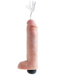 King Cock 10 Inch Squirting Cock With Balls - Light Luxe Ember Essentials