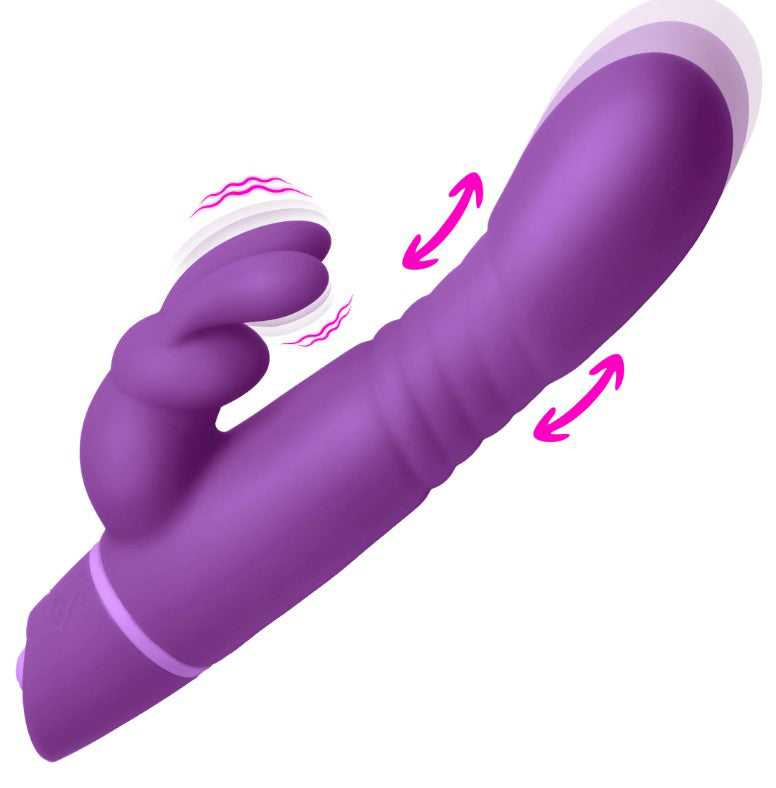 Thrusting Silicone Rabbit Vibrator - Purple Luxe Ember Essentials