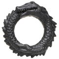 Black Caiman Silicone Cock Ring - Black Luxe Ember Essentials