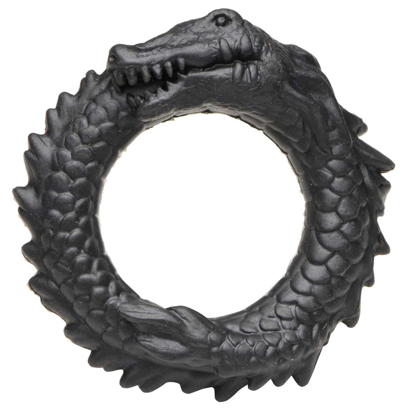 Black Caiman Silicone Cock Ring - Black Luxe Ember Essentials