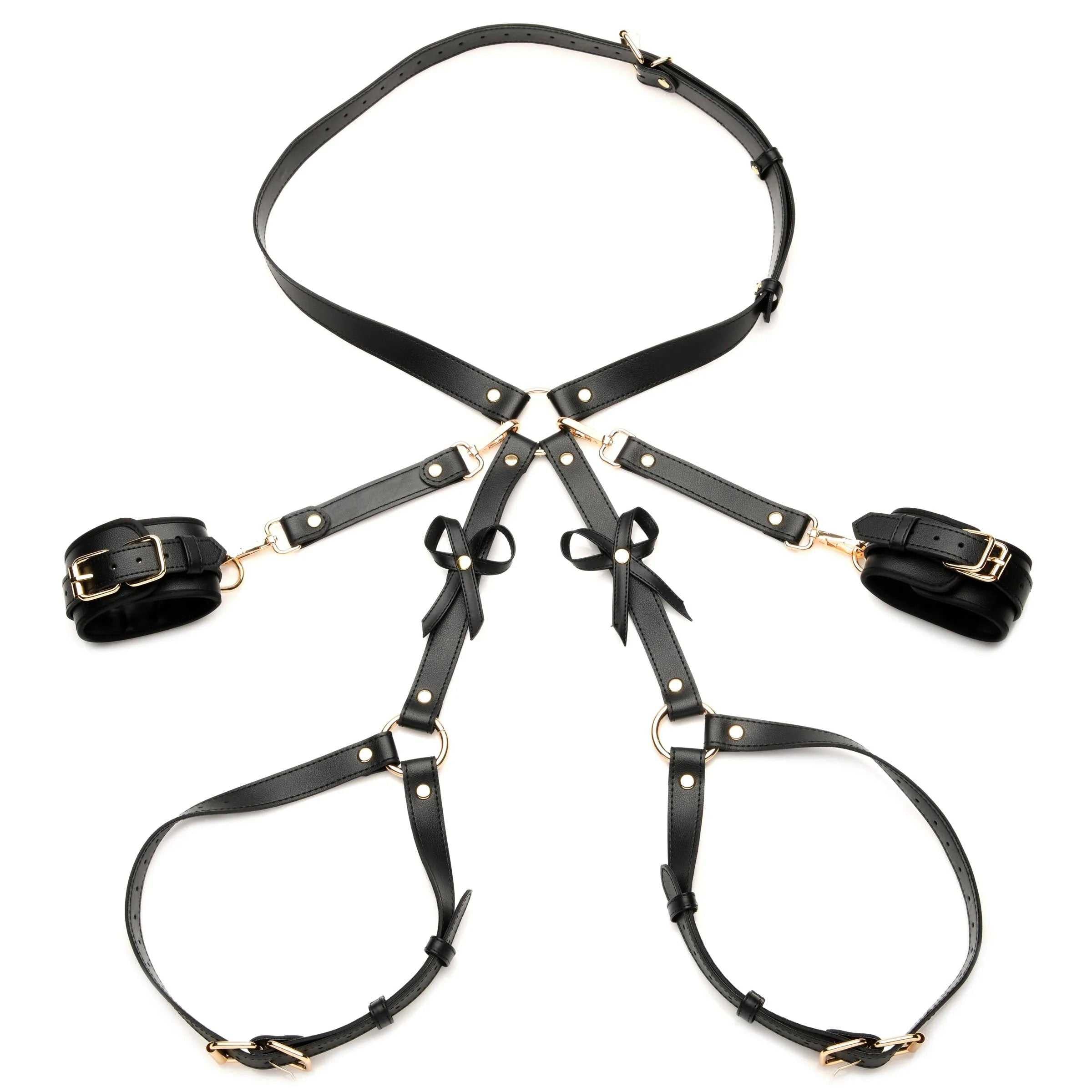 Bondage Harness With Bows - Medium/large - Black Luxe Ember Essentials