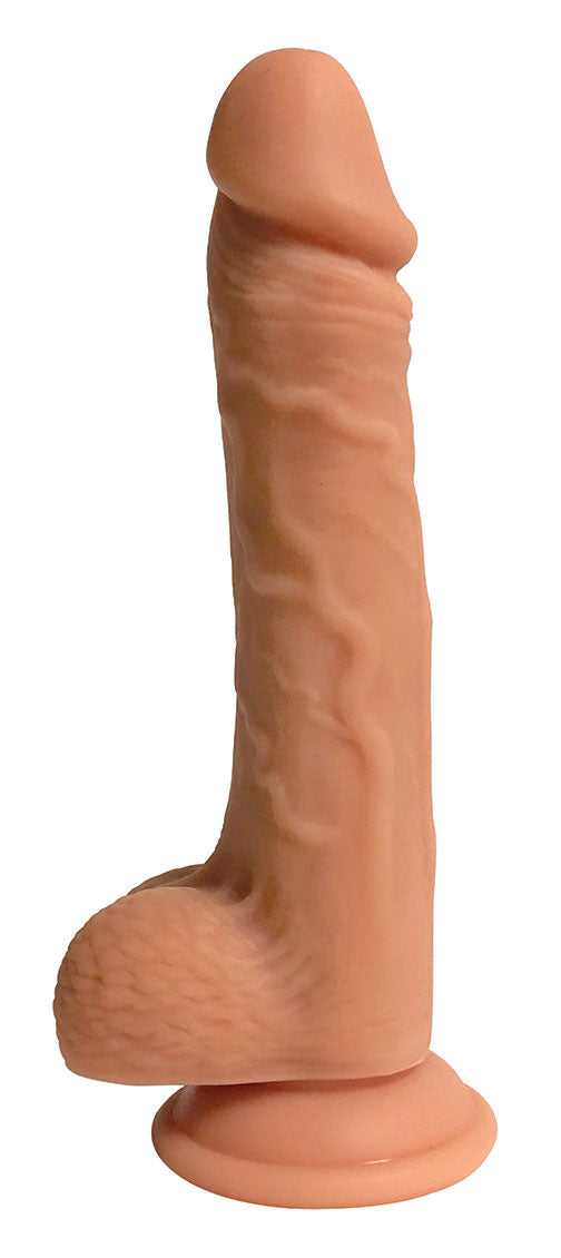 Easy Riders 9 Inch Dual Density Silicone Dildo With Balls - Light Luxe Ember Essentials