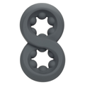 "Alpha Liquid Silicone Beaded Crazy 8 Ring Grey SE1491072"
