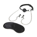 Breathable Ball Gag With Nipple Clamp Chain Luxe Ember Essentials