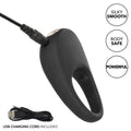 Silicone Rechargeable Pleasure Ring - Black - Black