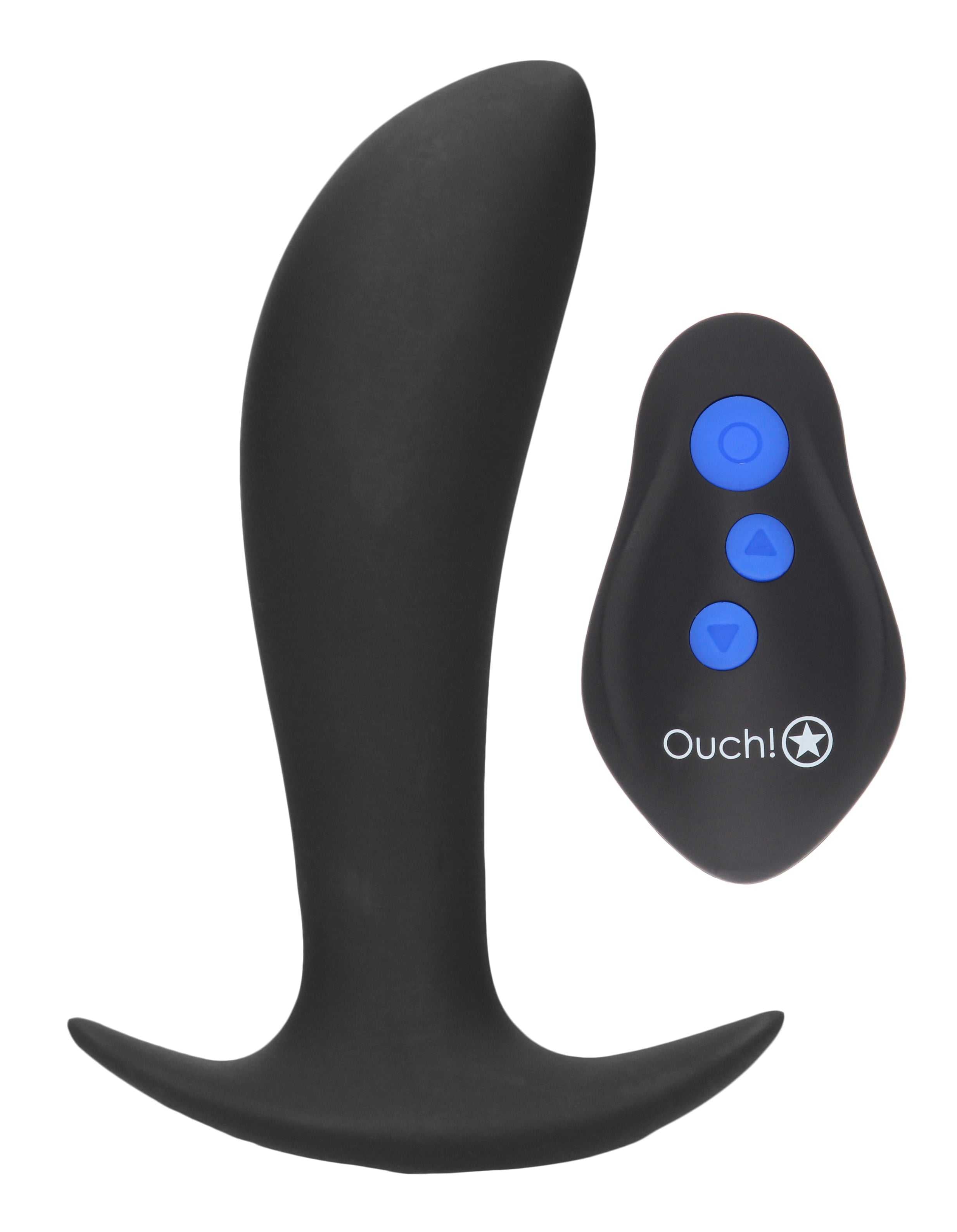 E-Stimulation and Vibration Butt Plug With Wireless Remote Control - Black Luxe Ember Essentials