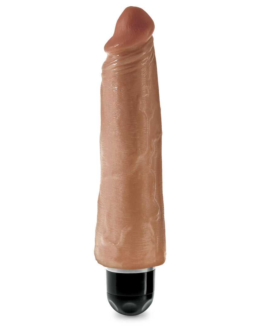 King Cock 8 Inch Vibrating Stiffy - Tan Luxe Ember Essentials