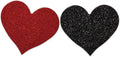 Nipplicious - Heart Shape Pasties - Glitter - Red and Black Luxe Ember Essentials