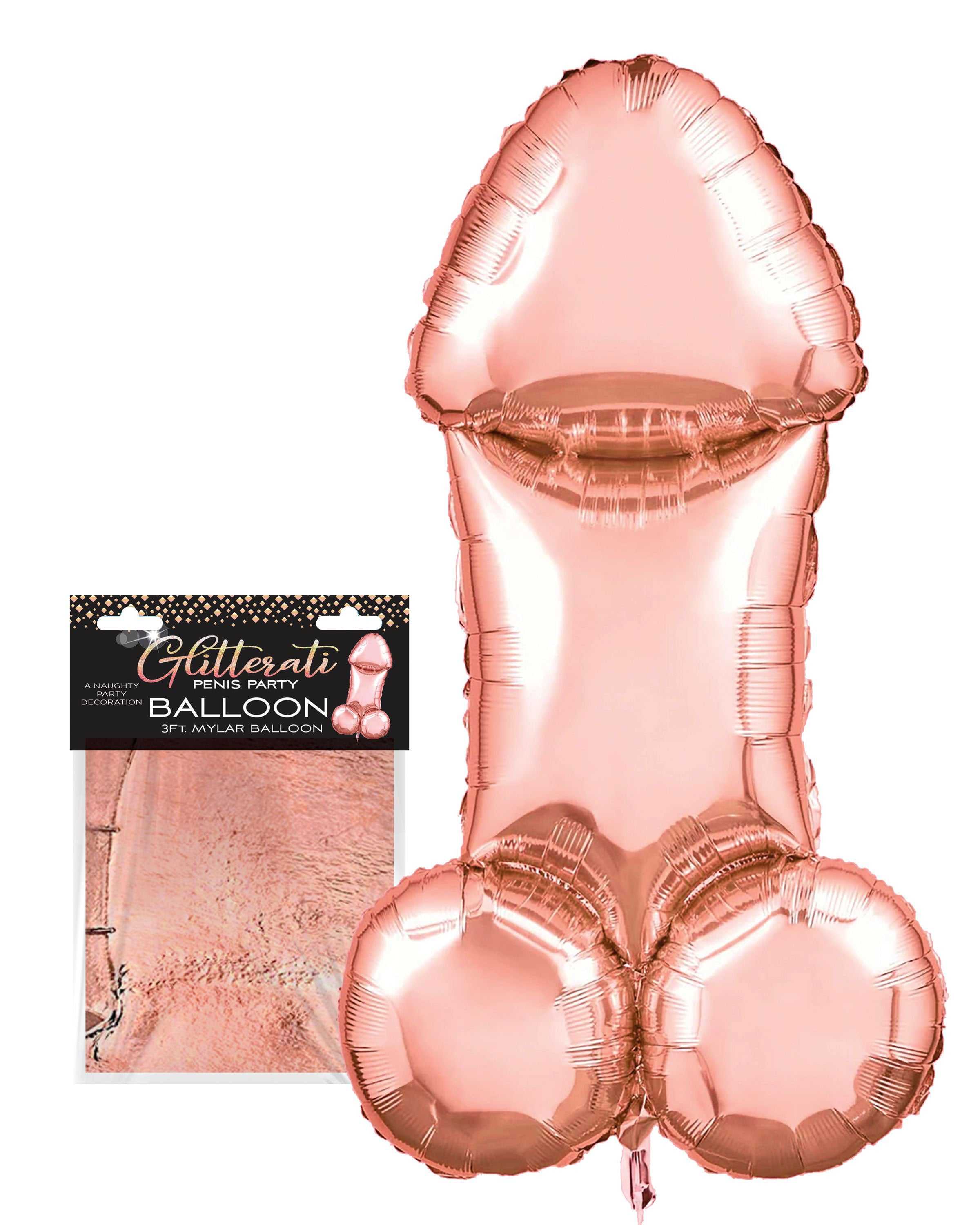 Glitterati Penis Party Balloon - Rose Gold Luxe Ember Essentials