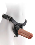 King Cock Strap-on Harness With 7" Two Cocks One Hole - Tan Luxe Ember Essentials