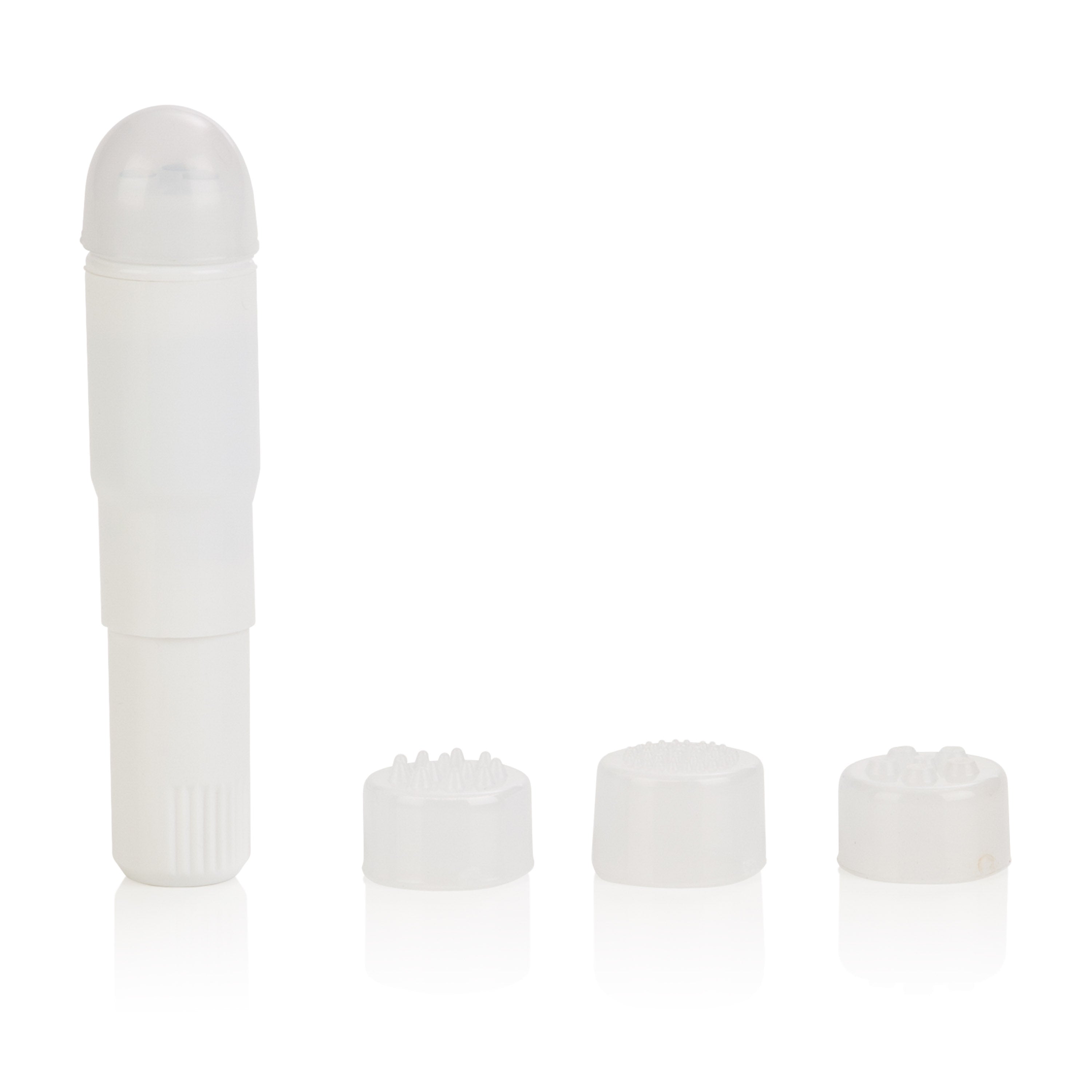 Compact Waterproof Personal Travel Massager With 4 Tips - White Luxe Ember Essentials