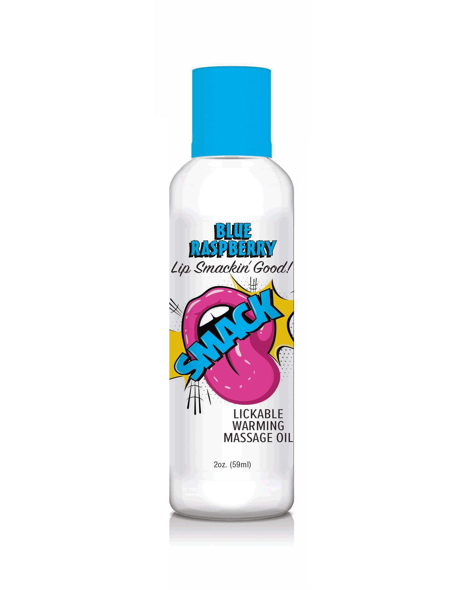 Smack Warming and Lickable Massage Oil - Blue Raspberry 2 Oz Luxe Ember Essentials