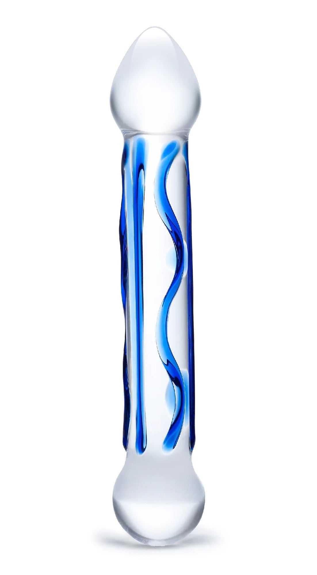 6.5 Inch Full Tip Textured Glass Dildo Luxe Ember Essentials