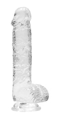 6 Inch Realistic Dildo With Balls - Translucent Luxe Ember Essentials
