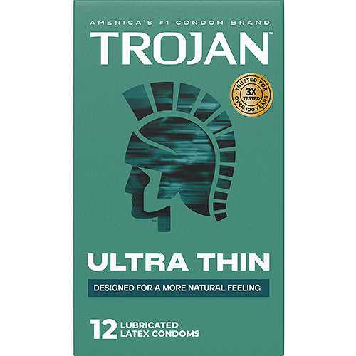 Trojan Sensitivity Ultra Thin Lubricated Condoms - 12 Pack Luxe Ember Essentials