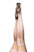 Ruby - Cuban Heel Thigh High - Size B - Nude Luxe Ember Essentials