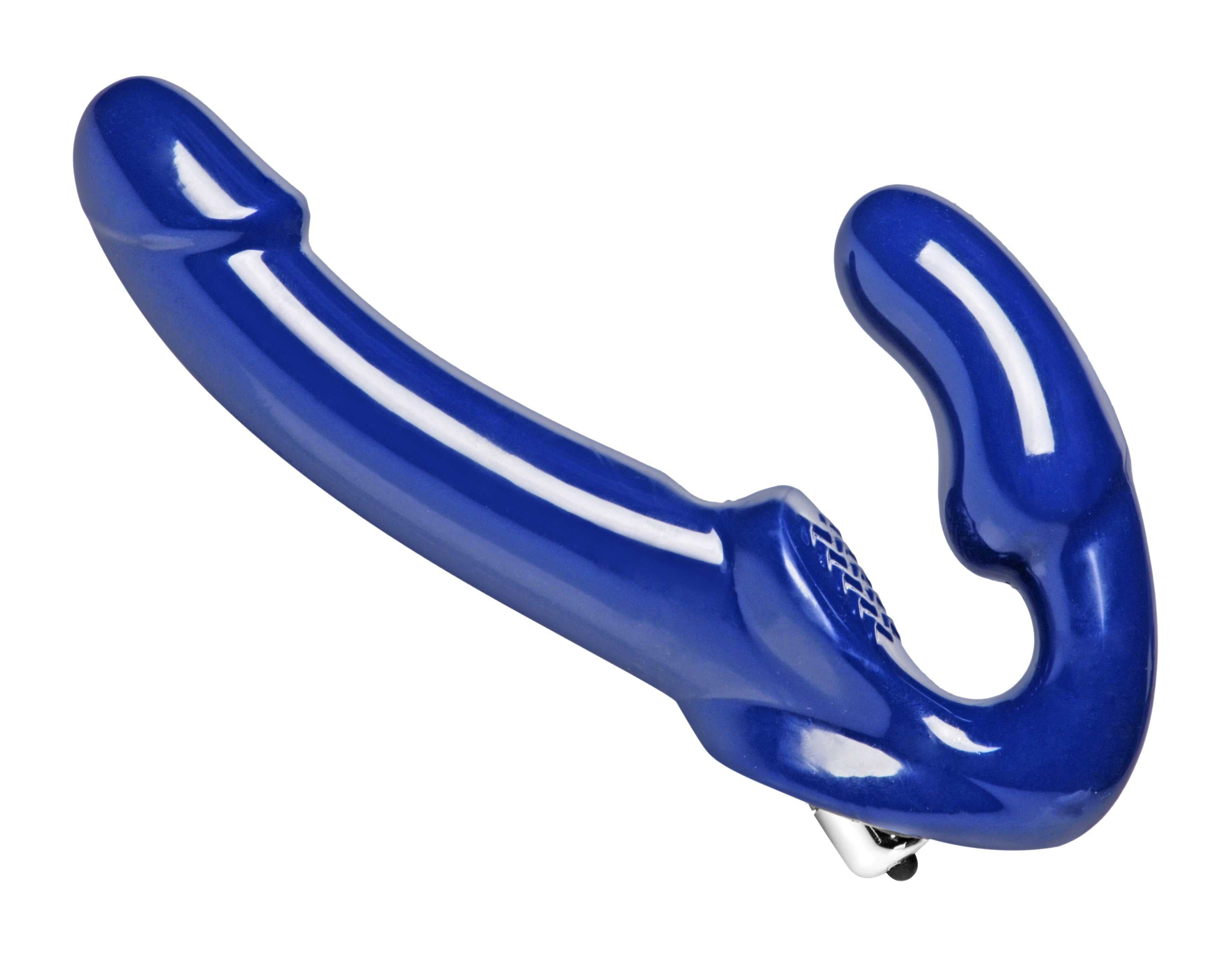 Revolver II Vibrating Strapless Strap on Dildo - Blue Luxe Ember Essentials