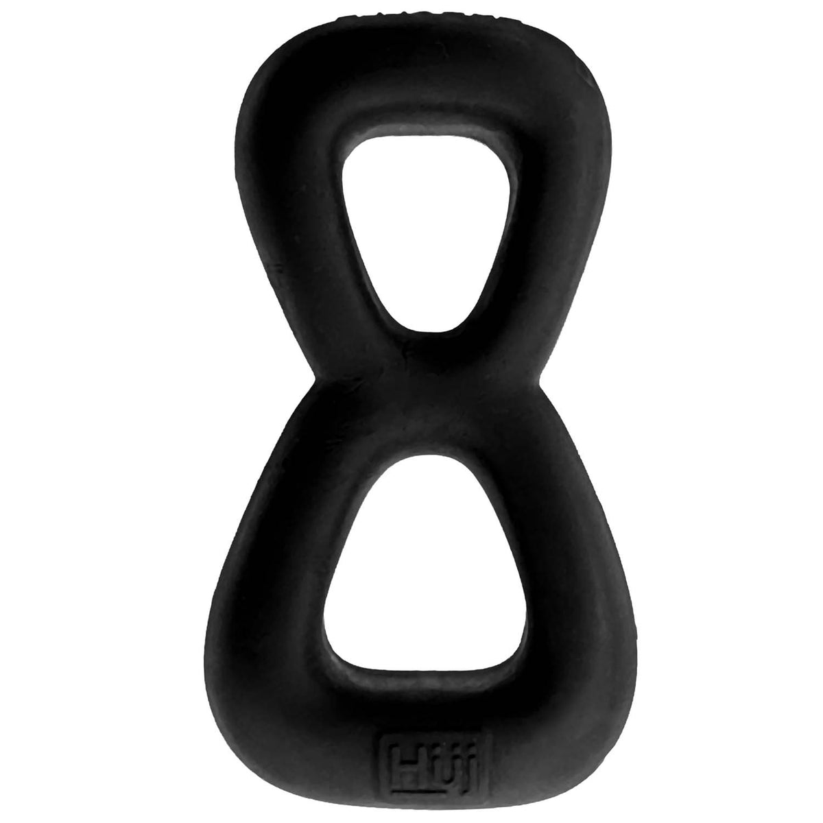 "Boomerang Double-Ring Cockring & Nut-Tugger Black HUJ-155-BFG"
