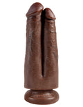King Cock 7" Two Cocks One Hole - Brown Luxe Ember Essentials