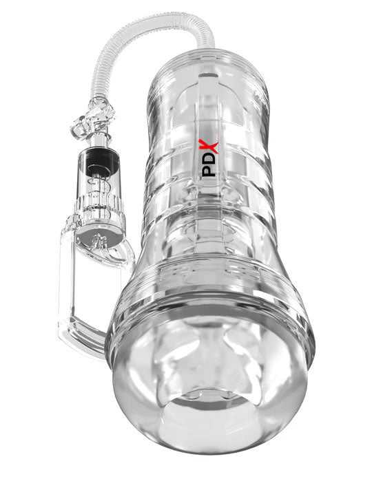 Pdx Elite Viewtube Vac XXL Pump See-Thru Ez-Grip Pump Stroker - Clear Luxe Ember Essentials